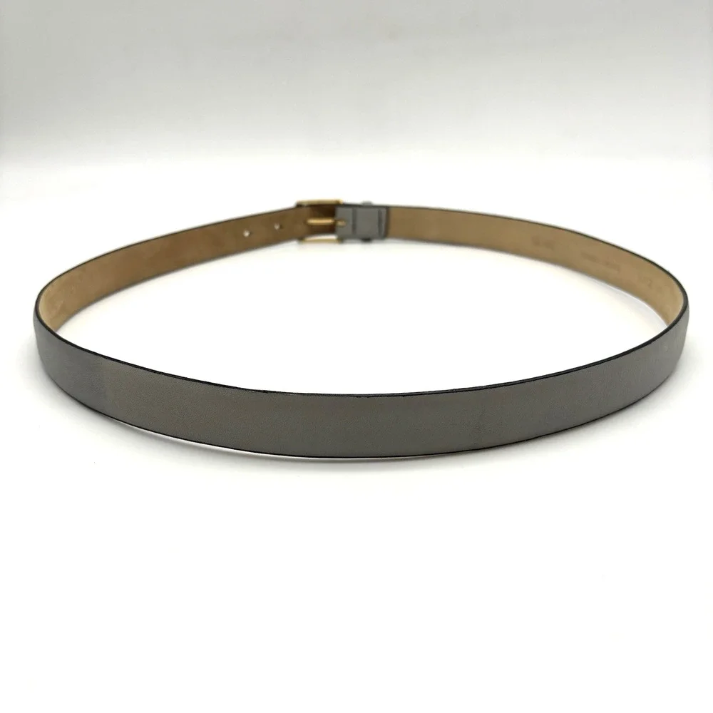 Vintage 80s 2379 Stone Gray Cortina Cowhide Leather Unisex Dress Belt 35-39